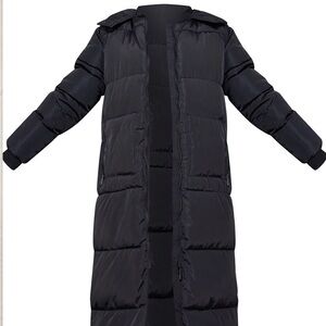 Women's Black Long Puffer Coat
